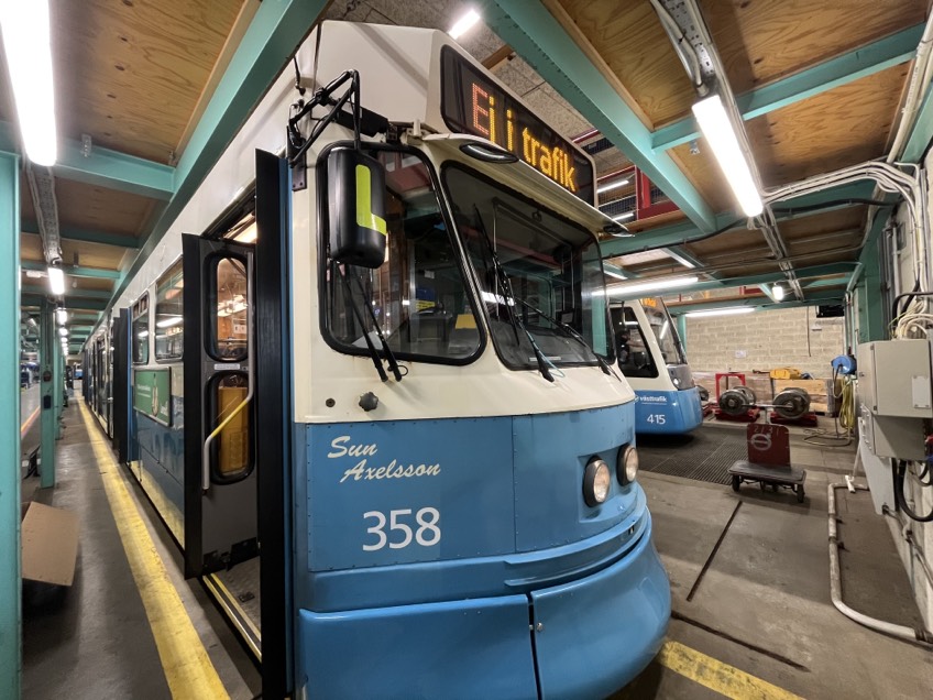 Spårvagn i depå
